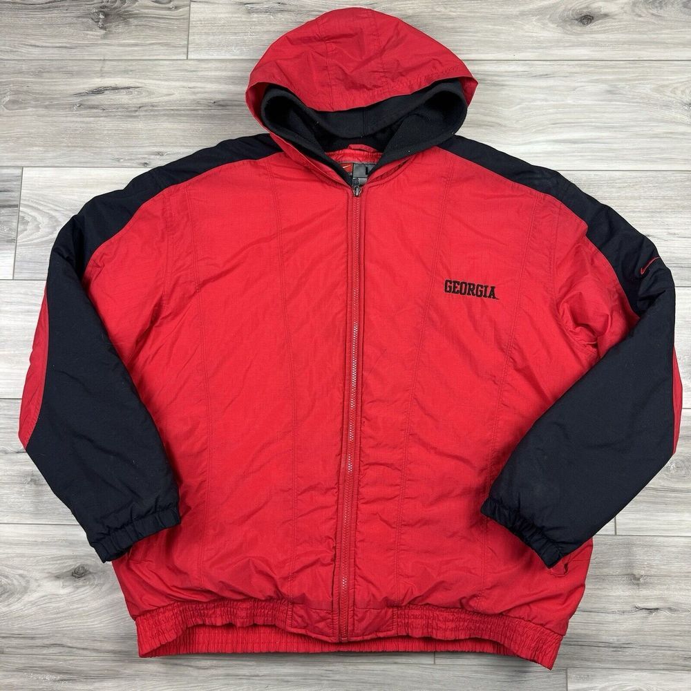Vintage 90s Nike Team Georgia Bulldogs Puffer Jacket Heavy Coat Men's Large